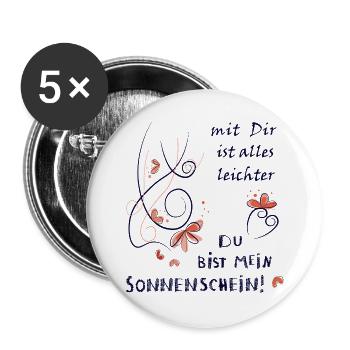 Tu es mon rayon de soleil - Lot de 5 grands badges (56 mm) - blanc - Devant