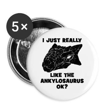 Ankylosaurus Fossil - Buttons groß 56 mm (5er Pack) - Weiß - Vorne