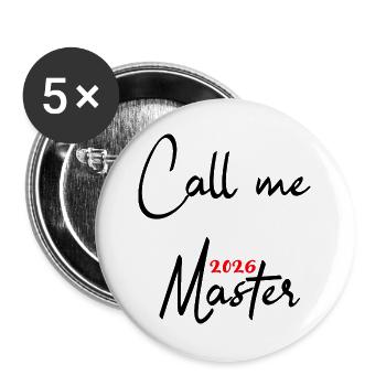 Master 2026 Graduation Graduation - Buttons large 2.2''/56 mm (5-pack) - white - Front