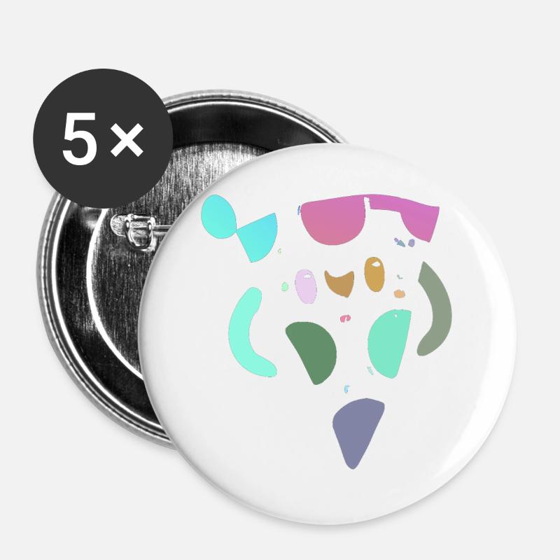 Pastel Abstract Pizza Mosaic - Buttons large 2.2''/56 mm (5-pack) - white