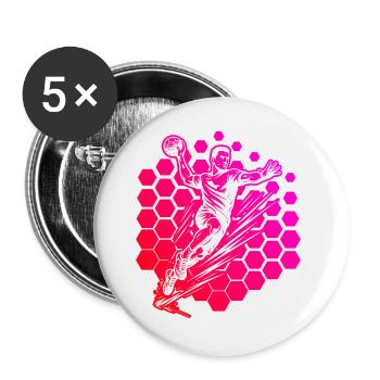 Handball Love Claire Recherche pour Handball pour hommes - Lot de 5 grands badges (56 mm) - blanc - Devant