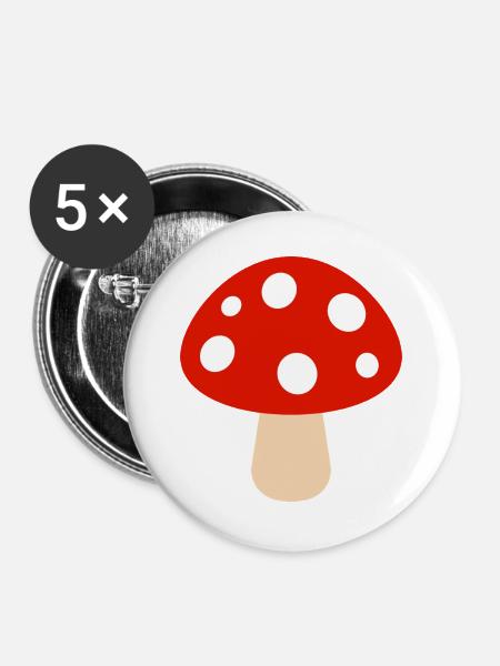 Pilz - Buttons groß 56 mm (5er Pack) - Weiß