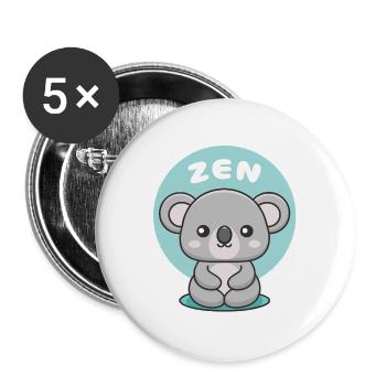 Koala Zen Douceur Méditative - Lot de 5 grands badges (56 mm) - blanc - Devant