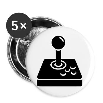 Retro Joystick Arcade Icon - Buttons groß 56 mm (5er Pack) - Weiß - Vorne