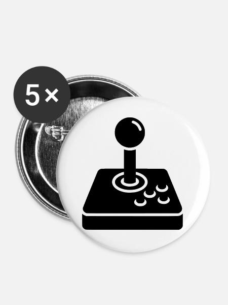 Retro Joystick Arcade Icon - Buttons groß 56 mm (5er Pack) - Weiß