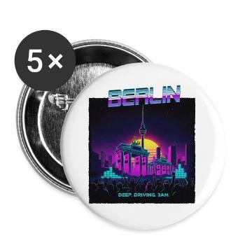 Berlin Retro Electro - Buttons large 2.2''/56 mm (5-pack) - white - Front