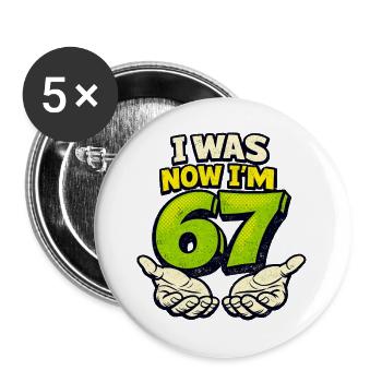67 six sept j’avais 6 ans maintenant 7 ans - Lot de 5 grands badges (56 mm) - blanc - Devant
