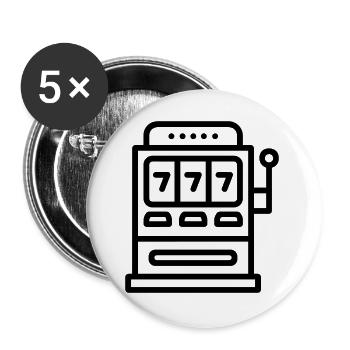 Casino - Lot de 5 grands badges (56 mm) - blanc - Devant
