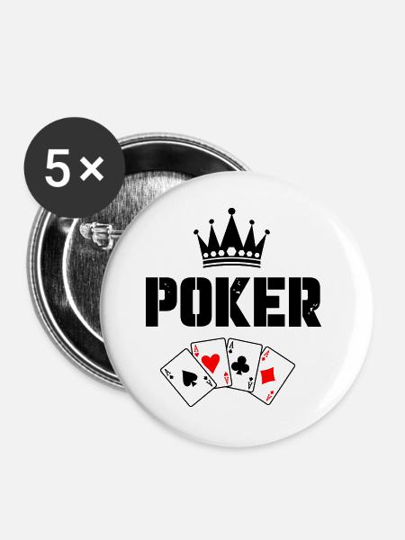 Poker Karten - Buttons groß 56 mm (5er Pack) - Weiß