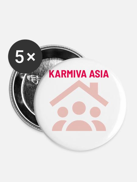 DAS GRUSELIGE DING HINTER DER SAUNA - Buttons groß 56 mm (5er Pack) - Weiß