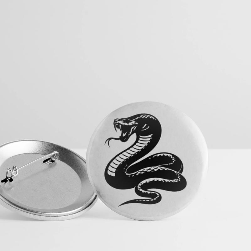 Silhouette du python serpent Lot de 5 grands badges (56 mm)