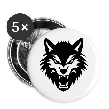 wolf - Buttons large 2.2''/56 mm (5-pack) - white - Front