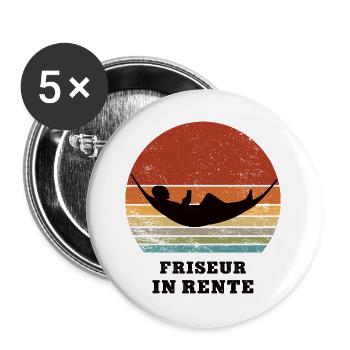 Pension Hairdresser Pensioner Pension Retirement Hairdresser - Buttons large 2.2''/56 mm (5-pack) - white - Front