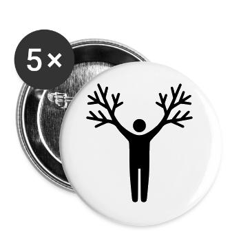 Tree Human Roots Growth - Buttons large 2.2''/56 mm (5-pack) - white - Front