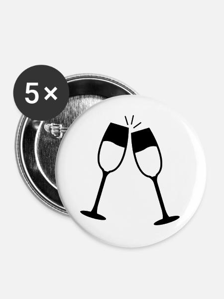 Toaste - Buttons groß 56 mm (5er Pack) - Weiß