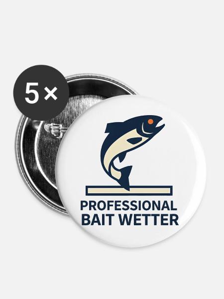 Pro Bait Wetter - Buttons groß 56 mm (5er Pack) - Weiß