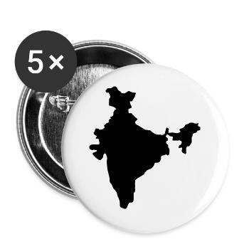 Karte von Indien - Buttons groß 56 mm (5er Pack) - Weiß - Vorne