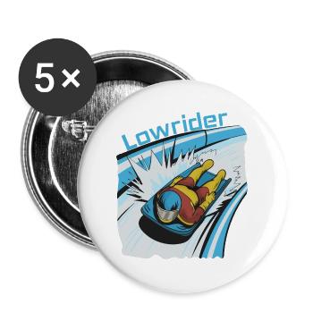 Lowrider Skeleton-Profi - Buttons groß 56 mm (5er Pack) - Weiß - Vorne
