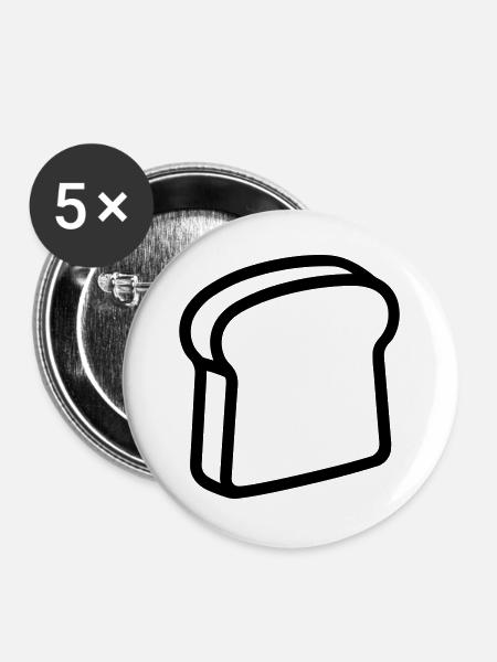 Toast - Buttons groß 56 mm (5er Pack) - Weiß