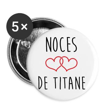 Titanium-Hochzeit 72 Jahre Ehe - Buttons groß 56 mm (5er Pack) - Weiß - Vorne