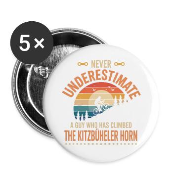 Ein Typ, der das TKitzbüheler Horn bestiegen hat - Buttons groß 56 mm (5er Pack) - Weiß - Vorne