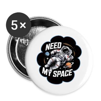 Need My Space Astronaut All - Buttons groß 56 mm (5er Pack) - Weiß - Vorne