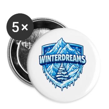 wappen-winterdreams - Buttons groß 56 mm (5er Pack) - Weiß - Vorne