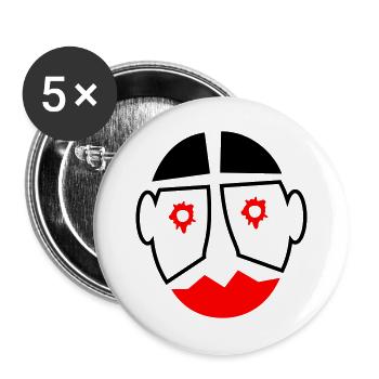 Motif du masque de clown du Carnaval d’Halloween - Lot de 5 grands badges (56 mm) - blanc - Devant