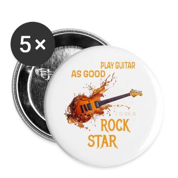 Si je pouvais jouer de la guitare aussi bien que je peux boire de la bière - Lot de 5 grands badges (56 mm) - blanc - Devant