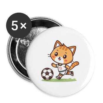 Kitten-Footballspieler Nr. 11 - Buttons groß 56 mm (5er Pack) - Weiß - Vorne