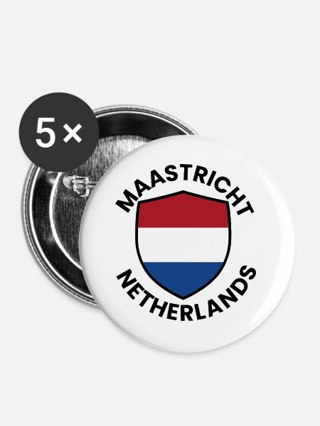 Maastricht Shield Niederländische Flagge - Buttons groß 56 mm (5er Pack) - Weiß