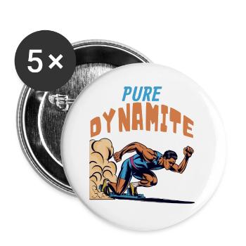 Sprinteur : Pure Dynamite - Lot de 5 grands badges (56 mm) - blanc - Devant