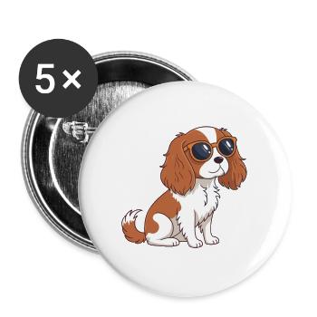 Dog Rider Glam Goggles - Buttons large 2.2''/56 mm (5-pack) - white - Front