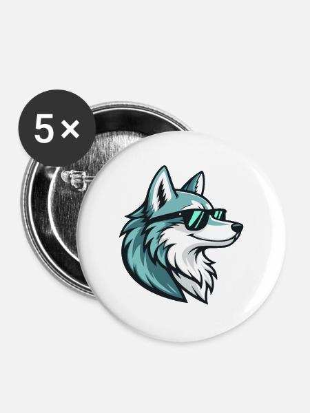 Loup Teal Sonnenbrille - Buttons groß 56 mm (5er Pack) - Weiß