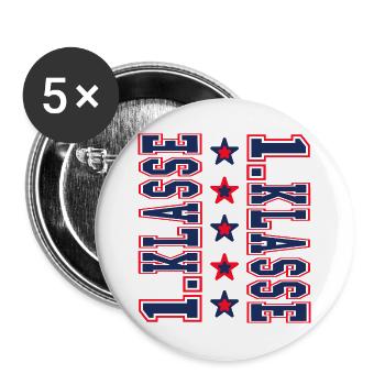 Grade 1 - First Grade School Enrollment School Child 2026 - Buttons large 2.2''/56 mm (5-pack) - white - Front