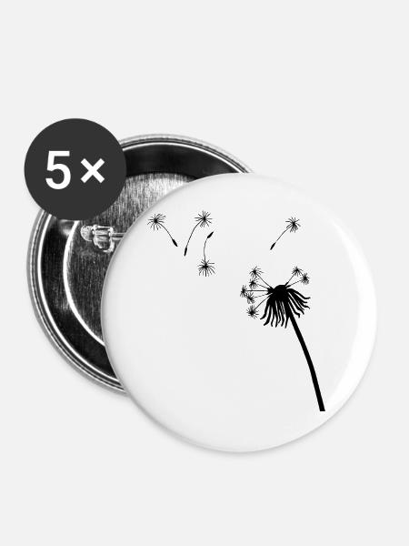 Silhouette Seeding Löwenzahn - Buttons groß 56 mm (5er Pack) - Weiß