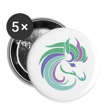 Pastel Dragon Silhouette - Buttons large 2.2''/56 mm (5-pack) - white - Front