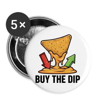 Nachos Käsedip Spruch Trading Finanz Aktien - Buttons groß 56 mm (5er Pack) - Weiß - Vorne