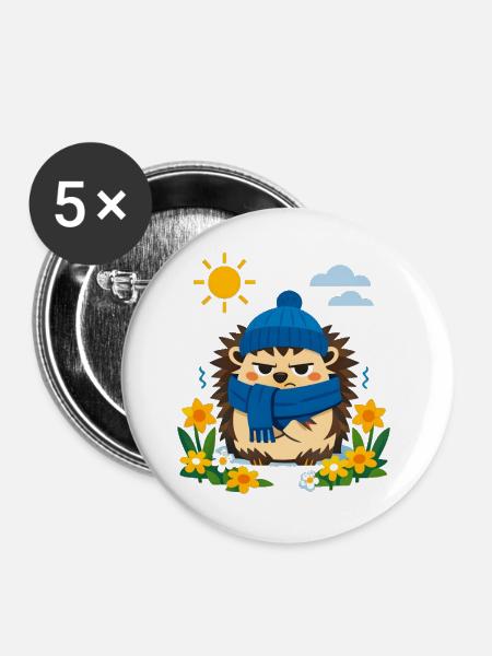 Frühling? Nicht bestellt! - Buttons groß 56 mm (5er Pack) - Weiß