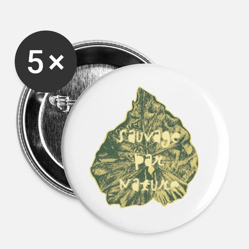 Wild by Nature - Buttons large 2.2''/56 mm (5-pack) - white
