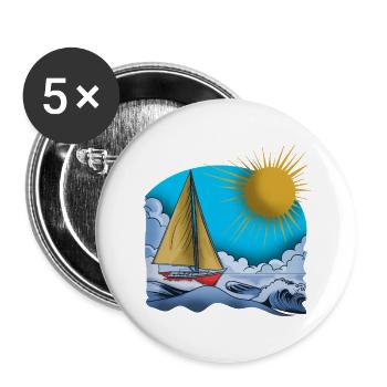 Planeurs au bord de la mer 2 - Lot de 5 grands badges (56 mm) - blanc - Devant