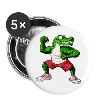 Fitness Crocodile - Buttons large 2.2''/56 mm (5-pack) - white - Front