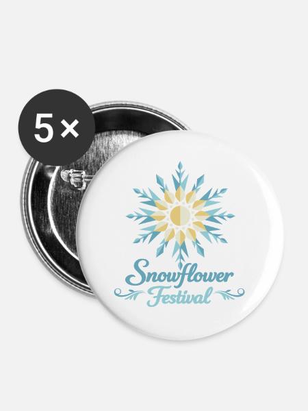 Sonnenblumenfest - Buttons groß 56 mm (5er Pack) - Weiß