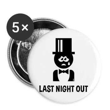 Bräutigam – Last Night Out (JGA / Polterabend / B) - Buttons large 2.2''/56 mm (5-pack) - white - Front