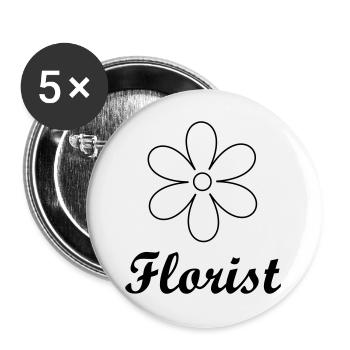 Artisan florist sleek floral logo - Buttons large 2.2''/56 mm (5-pack) - white - Front