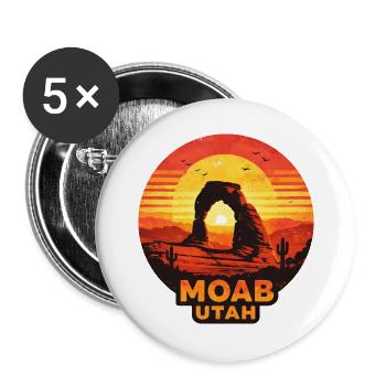 Motif du coucher de soleil dans les déserts de Moab Utah - Lot de 5 grands badges (56 mm) - blanc - Devant