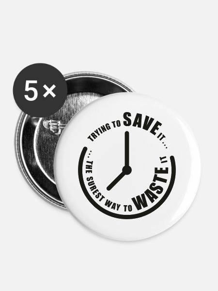 Save Time - Buttons groß 56 mm (5er Pack) - Weiß