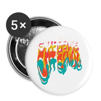 Buntes Graffiti Statement - Buttons groß 56 mm (5er Pack) - Weiß - Vorne