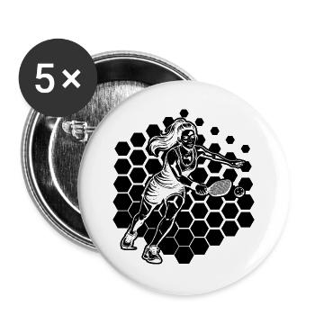 Pickleballers Geschenk für Pickleball Trainer Fans - Buttons groß 56 mm (5er Pack) - Weiß - Vorne