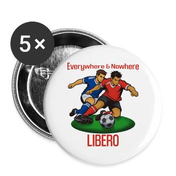 Duel Ball Libero : Partout & Nulle part - Lot de 5 grands badges (56 mm) - blanc - Devant